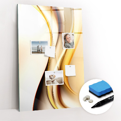 Dry erase board magnetic Abstract golden wave