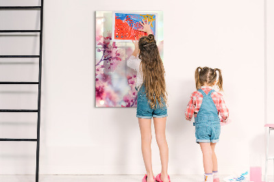 Dry erase board magnetic Spring flowers