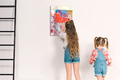 Magnetic board for writing Spring flowers