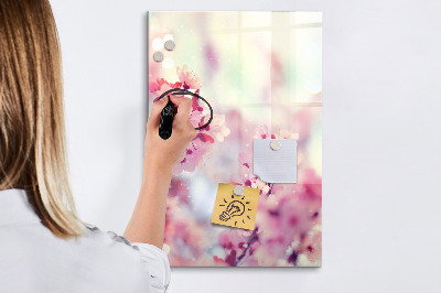 Magnetic board for writing Spring flowers