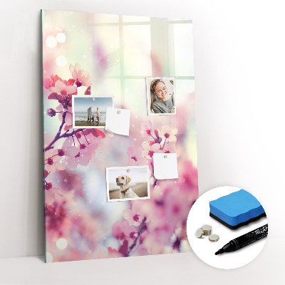 Magnetic board for writing Spring flowers