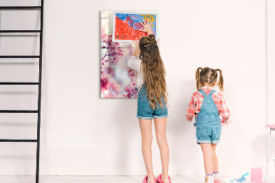 Magnetic board for writing Spring flowers