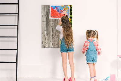 Dry erase magnetic board Wood sunflowers