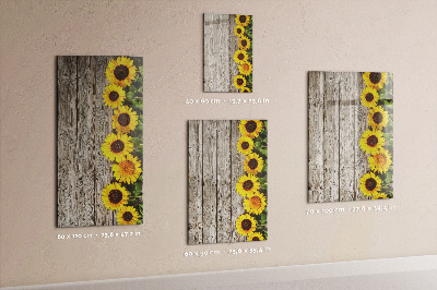 Magnetic board with marker Wood sunflowers