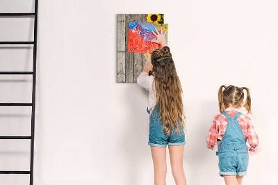 Dry erase magnetic board Wood sunflowers