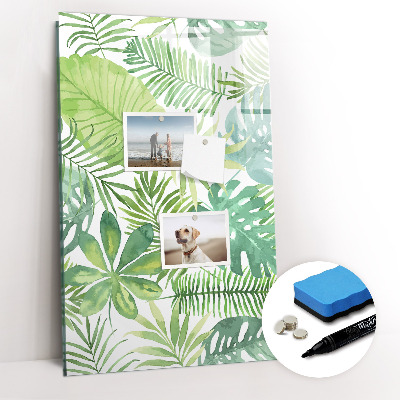 Magnetic board for writing Watercolor leaves