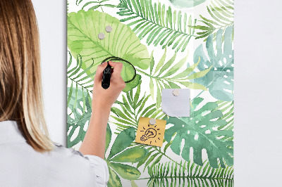 Magnetic board for writing Watercolor leaves