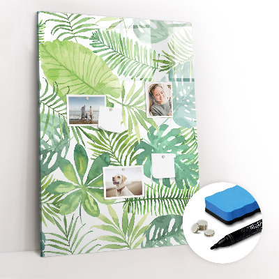 Magnetic board for writing Watercolor leaves