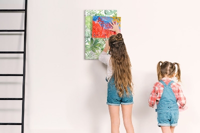 Magnetic board for writing Watercolor leaves