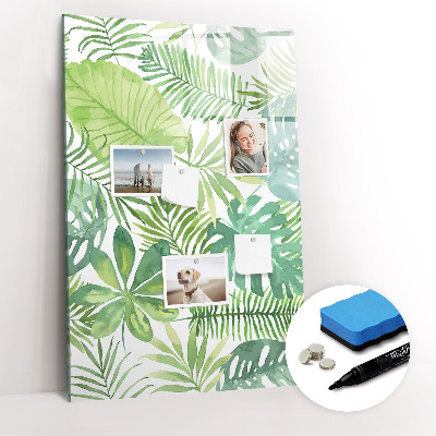 Magnetic board for writing Watercolor leaves