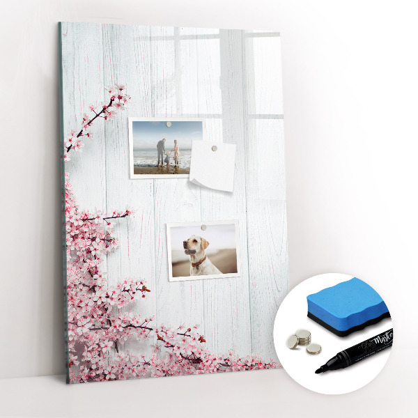 Dry erase board magnetic Flowers on wood