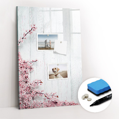 Dry erase board magnetic Flowers on wood