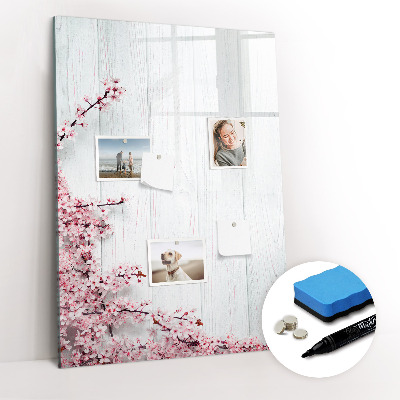 Dry erase board magnetic Flowers on wood