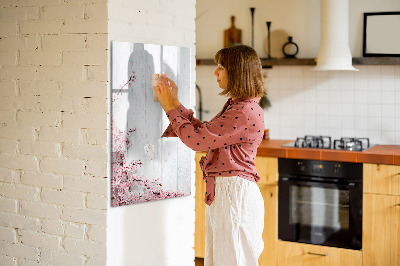 Dry erase board magnetic Flowers on wood