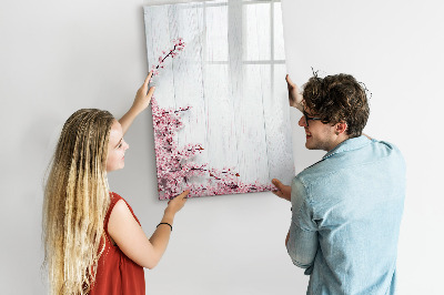 Dry erase board magnetic Flowers on wood