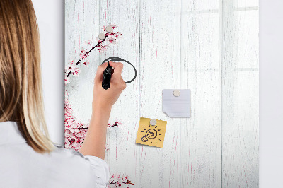 Dry erase board magnetic Flowers on wood