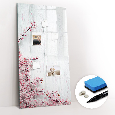 Dry erase board magnetic Flowers on wood