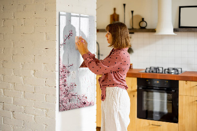 Dry erase board magnetic Flowers on wood