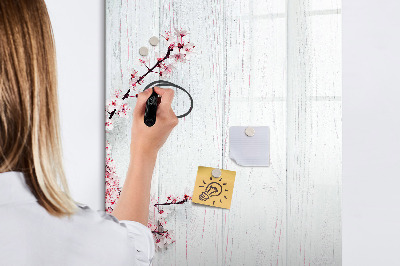 Dry erase board magnetic Flowers on wood