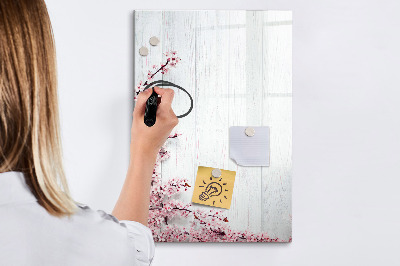 Dry erase board magnetic Flowers on wood
