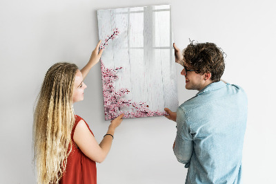 Dry erase board magnetic Flowers on wood