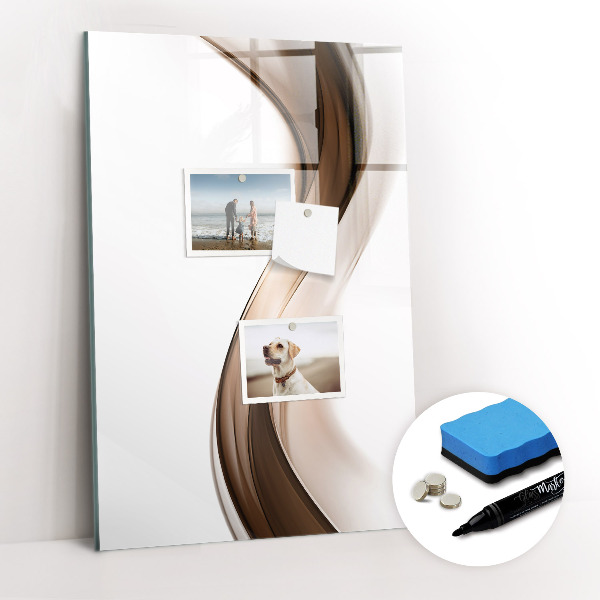Dry erase magnetic board Wave abstraction
