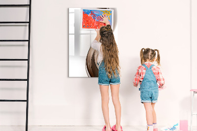 Dry erase magnetic board Wave abstraction
