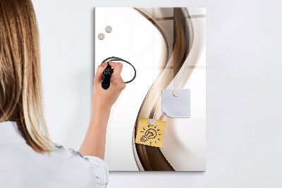 Dry erase magnetic board Wave abstraction
