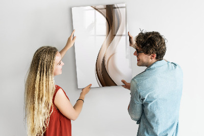 Dry erase magnetic board Wave abstraction