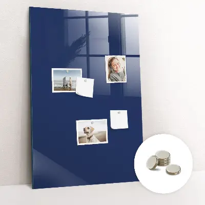 Magnetic Glass Dry Erase Board in Navy Blue