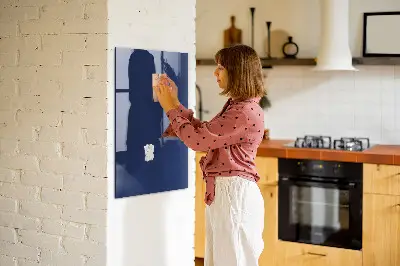 Magnetic Glass Dry Erase Board in Navy Blue