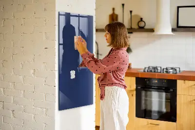 Magnetic Glass Dry Erase Board in Navy Blue