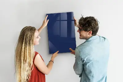 Magnetic Glass Dry Erase Board in Navy Blue