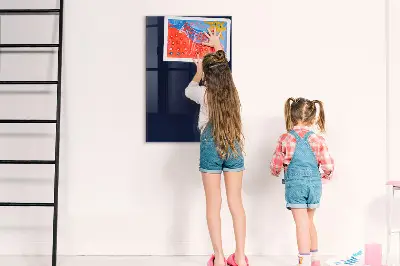Magnetic wall board in dark navy blue