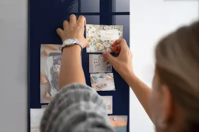Magnetic wall board in dark navy blue