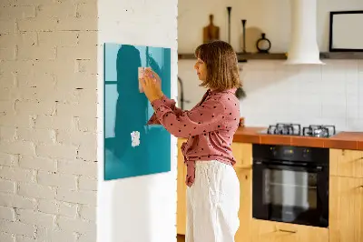 Magnetic Glass Dry Erase Board in Sea Color