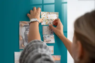 Magnetic Glass Dry Erase Board in Sea Color