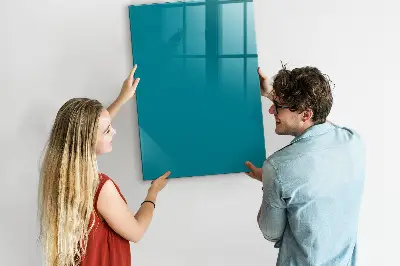 Magnetic Glass Dry Erase Board in Sea Color