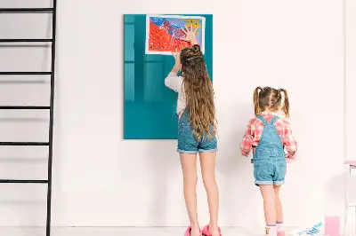 Magnetic Glass Dry Erase Board in Sea Color