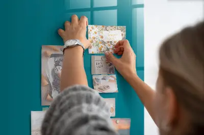 Magnetic Glass Dry Erase Board in Sea Color