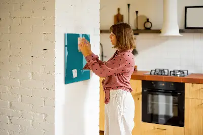 Magnetic Glass Dry Erase Board in Sea Color