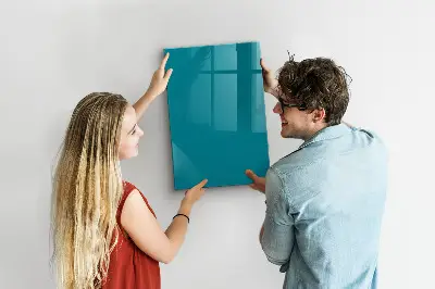 Magnetic Glass Dry Erase Board in Sea Color