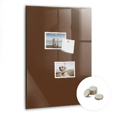 Magnetic glass dry erase board in brown