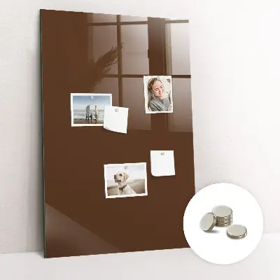 Magnetic glass dry erase board in brown