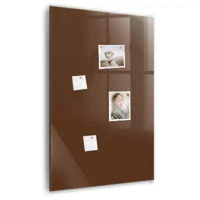 Magnetic glass dry erase board in brown