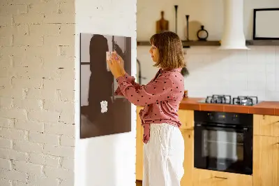 Magnetic glass dry erase board in brown