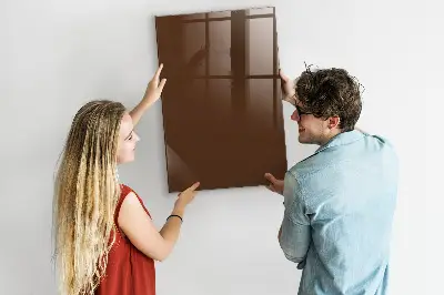 Magnetic glass dry erase board in brown