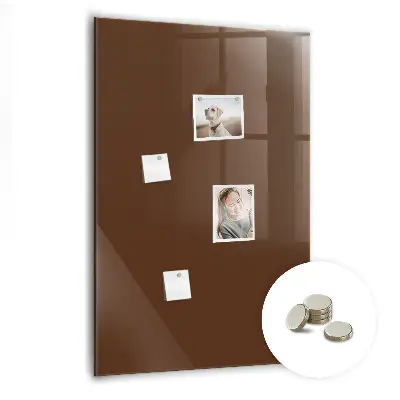 Magnetic glass dry erase board in brown