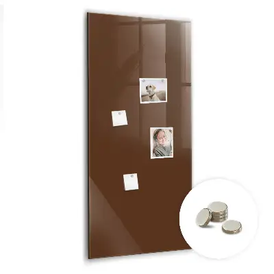 Magnetic glass dry erase board in brown