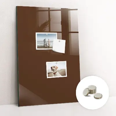 Magnetic glass dry erase board in brown